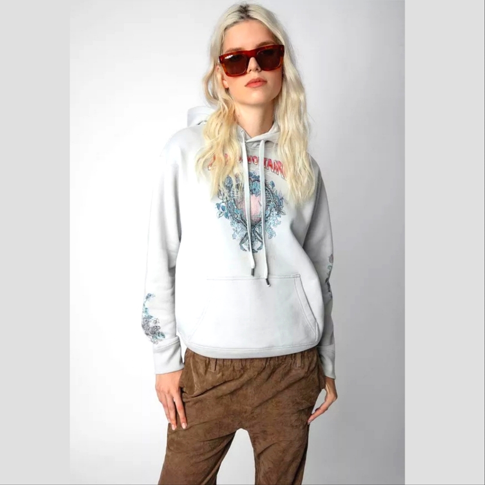 Zadig and Voltaire Spencer Multicusto Skull Heart Hoodie